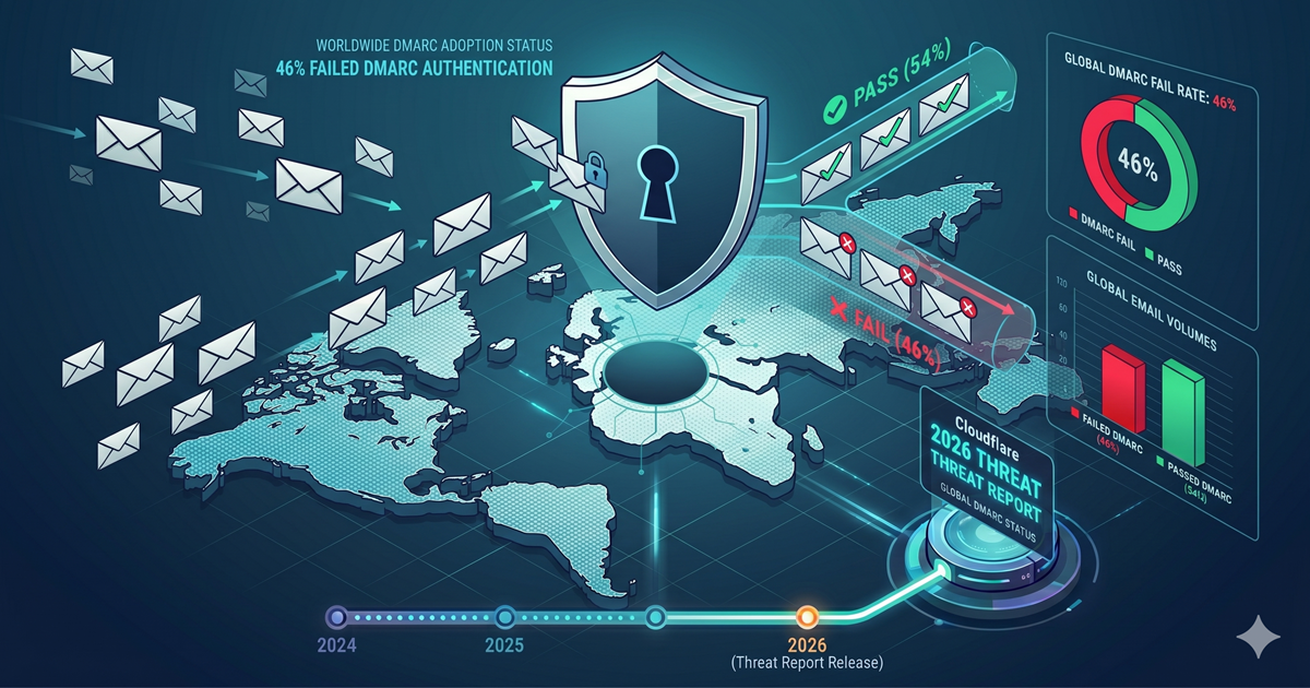 Cloudflare 2026 Threat Report: 46% of emails fail DMARC validation
