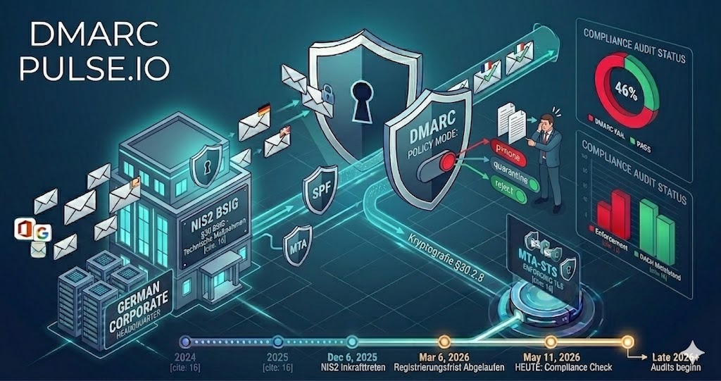 NIS2 und E-Mail-Authentifizierung: DMARC, SPF und MTA-STS im Mapping zu §30 BSIG